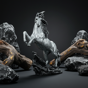 ประติมากรรมรูปม้าตกแต่ง งานศิลปะเรซิ่นรักษ์โลก สำหรับตกแต่งห้องนั่งเล่น สำนักงานที่บ้าน หรือวางบนโต๊ะ - Product Image 6