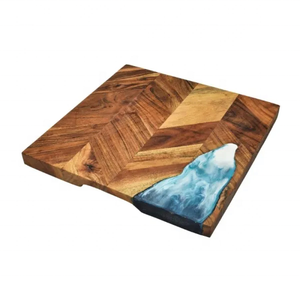 High Quality Horn Bone Square Shape Wood and Resin Wooden Drink <b>Coaster</b> Cup Wood <b>Coaster</b> Top Selling Unique Design Home Decor - Product Image 2