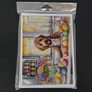 Lot de 8 cartes de vœux labradoodle de Pâques lunatiques A7 taille 5x7 cartes vierges avec enveloppes pour l'écriture de notes décoratives - Product Image 3