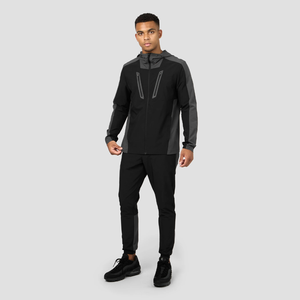 Conjunto Deportivo de Moda con Paneles, Chaqueta y Pantalón con Cierre Frontal, Tela de Poliéster y Spandex Premium, Cómodo, OEM - Product Image 1