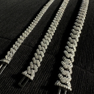 Pass Diamond Tester <b>Iced</b> <b>Out</b> VVS Cuban <b>Chain</b> 6mm 8mm 925 Moissanite Cuban <b>Chain</b> Necklace - Product Image 1