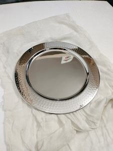 Assiette de présentation décorative en acier inoxydable argenté perlé, finition miroir, pour mariages, banquets et hôtels - Vente en gros - Product Image 3