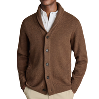 Maßgeschneiderter Herren-Wintercardigan mit Knöpfen, Lässiger Strickpullover mit Langen Ärmeln, Leichter, Weicher Woll-Viskose-Mix, Atmungsaktiv und Knitterfrei