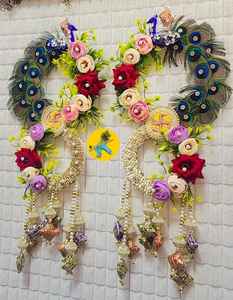 Décoration murale en tissu décoratif en forme de paon, faite à la main, pour une décoration intérieure élégante, mariages et célébrations festives - Product Image 1