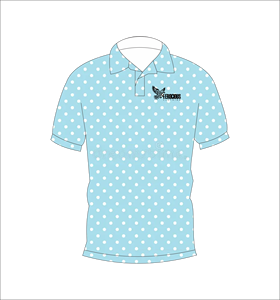 เสื้อโปโลผู้ชายแบบสั่งทำพิเศษ สีฟ้าอ่อนลายจุด สำหรับกอล์ฟ ระบายเหงื่อได้ดี แขนสั้น ประสิทธิภาพสูง ผู้ผลิต OEM - Product Image 3