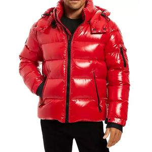 Chaquetas Rojas Acolchadas Brillantes de Invierno Casuales Personalizadas para Hombre, Chaquetas Acolchadas de Burbuja de Alta Calidad, Nuevo Estilo de Moda - Product Image 2