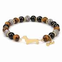 Bracelet de perles commémoratif pour animaux de compagnie avec breloque patte de chien gravée, bijoux personnalisés pour maman de chien
