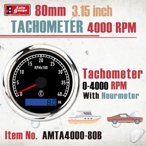 Nouveau tachymètre analogique électrique 7 couleurs 80 mm 4000 tr/min avec compteur horaire 12V 24V étanche IP67 pour voiture et marine - Product Image 3