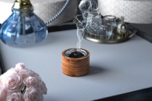 Handmade Eco-Friendly Wooden Bakhoor Incense <b>Burner</b> & Acrylic Holder Round Fragrance Tray for Home Office Aromatherapy Decor - Product Image 5
