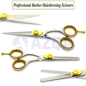 Premium Stainless Steel Blue and Pink Color Coated Barber Hair Cutting and <b>Thinning</b> Scissors Set with Silicon <b>Ring</b> Finger Rest - Product Image 4