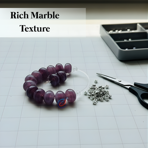 ลูกปัดแก้วสีม่วงทรงรอนเดลล์แบบพรีเมียมสำหรับทำพวงมาลัย |   เชือกตกแต่งมีสไตล์สำหรับงานเทศกาลที่บ้าน ใช้สำหรับแขวนประตู งานฝีมือ ขนาด 16-18 มม. - Product Image 4