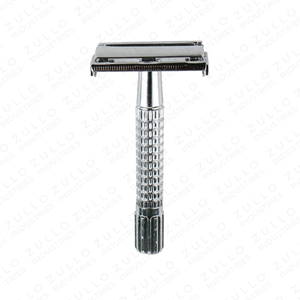 Rasoir de sécurité professionnel en acier inoxydable double tranchant pour barbiers, modèle papillon argenté - Product Image 2