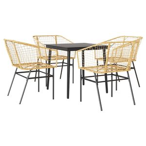 Set da Pranzo da Giardino per 4 Persone, Struttura in Acciaio Resistente alle Intemperie, Arredamento Esterno Contemporaneo - Product Image 2