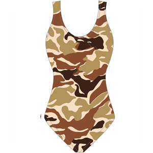 Maillot de bain une pièce tropical imprimé flamant rose pour femme avec bas string, en Spandex/Polyester, sans manches, coupe haute, ajusté, pour la plage - Product Image 3