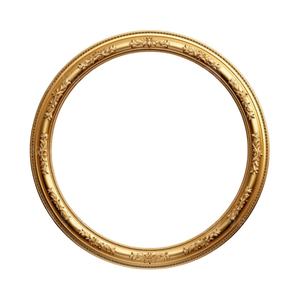 Miroir mural rond en métal doré de style antique de luxe, finition dorée élégante, cadre décoratif circulaire pour la décoration de la maison - Product Image 1