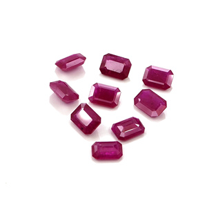 Rubis naturels non traités du Mozambique, octogones calibrés 5x7mm, pierres précieuses de rubis naturelles facettées pour la création de bijoux, prêtes à l'emploi - Product Image 1