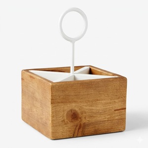 Luxury Wooden <b>Kitchen</b> Organizer <b>Caddy</b> with Multi Use Compartments for Everyday Storage - Product Image 5