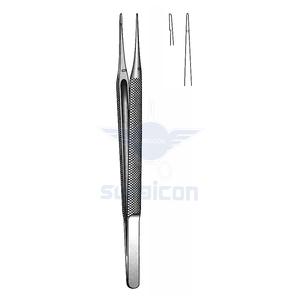 Pinzas de Sutura Microquirúrgicas de 12 cm / 4-3/4 Pulgadas, Rectas, con Punta Fina de 0.3 mm, Instrumento Microquirúrgico de Acero Inoxidable para Trabajos de Precisión - Product Image 1