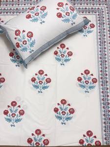 Parure de lit en coton imprimé à la main avec 2 taies d'oreiller, literie imprimée de Jaipur, textile de maison indien traditionnel, vente en gros à l'exportation - Product Image 1
