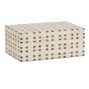 Latest Design Handcrafted Geometric Pattern Bone Inlay Jewelry Box Bone Decorative Jewelry Organizer For Home and <b>Dressing</b> <b>Table</b> - Product Image 6