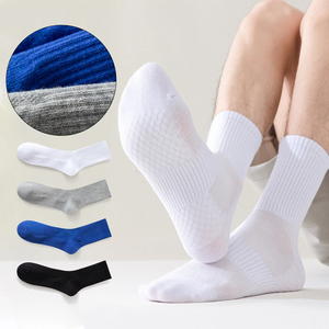 Chaussettes décontractées en tricot uni chaudes pour hommes et femmes, couleur bleue, broderie, chaussettes de sport en laine, pour l'entraînement, saison hiver-automne - Product Image 6