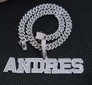 Colgante Personalizado con Nombre ANDRES, con Cadena Cubana, Diamantes de Moissanita, Joyería Hip Hop de Lujo - Product Image 2
