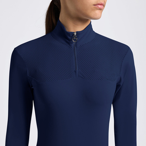 High Quality 4way Stretch Horse Riding Equestrian Shirt Top <b>Base</b> <b>Layer</b> Competition Show Shirt Polo in Soft Feel Technical Fabric - Product Image 1