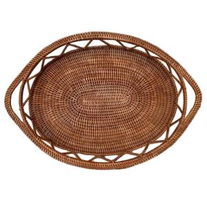 Bandeja hecha a mano de ratán Natural no tóxico al por mayor de Vietnam para servir comida y fruta cesta de frutas de bambú bandejas decorativas para servir - Product Image 1