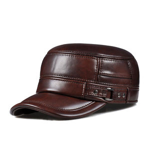 Gorra de Béisbol de Cuero PU Marrón, Unisex, Vintage, Ajustable, con Hebilla Metálica, 6 Paneles, Color Sólido Lavado, Casual, 48-50cm - Product Image 5