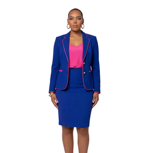 Jupe crayon en maille Ponte Jack and Jill bleu roi pour femme, ajustée, élégante, en tissu extensible, tenue de travail classique - Product Image 4