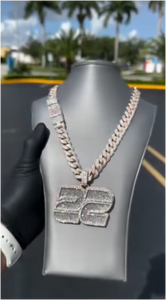 Collar con Colgante de Letra Personalizada con Incrustaciones de Diamantes Moissanite VVS, Cadena Hip Hop de Plata de Ley 925, Collar con Nombre Personalizado para Hombre - Product Image 3