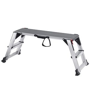 Sgabello/Piattaforma di Lavoro Pieghevole in Alluminio per Cartongesso, Capacità di Carico 300 kg, Banco da Lavoro Antiscivolo Resistente con Funzionalità da Ponteggio - Product Image 1