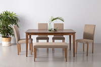 Silla de Comedor NUHOOM de Estilo Moderno de Mediados de Siglo, Tapizada en Tela, Patas de Madera, Precio Económico, Garantía de 1 Año, Uso Doméstico, Directo de Fábrica