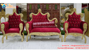 Ensemble de canapés pour couple de style français, scène de réception, ensemble de canapés pour couple royal, mariage antique, décoration de mariage, ensemble de canapés de fiançailles, Australie - Product Image 4