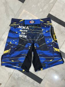 Shorts de combat AERO MMA pour hommes, taille haute, bleu et jaune, respirants, durables, vêtements d'entraînement pour arts martiaux - Product Image 6