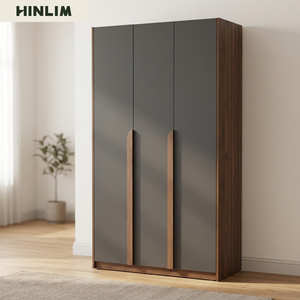 Armario Moderno de Tablero Laminado con 4 Puertas, Mueble de Dormitorio, Diseño Clásico Moderno, Gran Capacidad de Almacenamiento, Ideal para Casa de Alquiler - Product Image 2