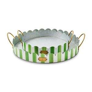 Plateau de service ovale décoratif en métal dégradé coucher de soleil noir mat, avec couverts, pour hôtel, restaurant, maison - Product Image 5