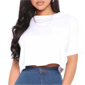 Camiseta Corta Informal de Algodón, Manga Corta, Corte Holgado, Top Corto de Moda para Mujer, Ropa Urbana de Verano, OEM - Product Image 4