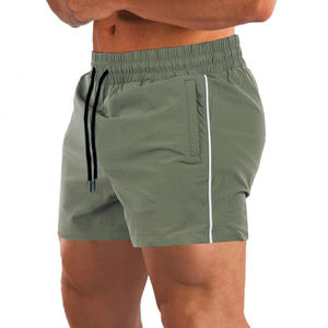 Men's Front Logo Drawstring Mid Waist Woven Polyester Solid Casual High Quality Breathable <b>Quick</b> <b>Dry</b> Sports <b>Shorts</b> - Product Image 5