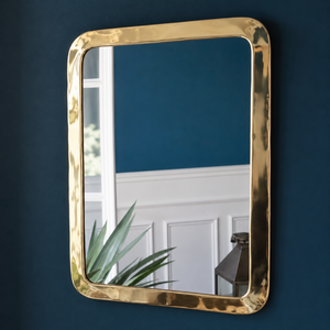 Luxury <b>Gold</b> <b>Rectangular</b> Wall <b>Mirror</b> Hammered Metal Frame Decorative Bathroom Living Room Bedroom Home Decor Accent <b>Mirror</b> - Product Image 2