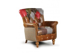 Canapé une place en cuir buff de qualité supérieure avec fauteuil élégant rembourré en cuir buff véritable, prix export. - Product Image 6