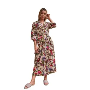 فستان هدايا عيد الحب عالي الطلب والأعلى مبيعًا مصنوع من القطن فستان كيمونو غير رسمي من مصنع ومصدِّر هندي