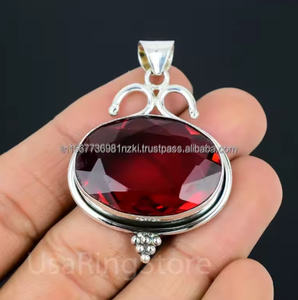 Collar de lágrima de granate de estilo bohemio, colgantes de plata de ley hechos a mano, regalo del Día de la madre para ella - Product Image 6