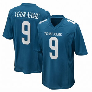 เสื้อฟุตบอลอเมริกันแบบสั่งทำพิเศษ พิมพ์ลายแบบ Sublimation ผ้าโพลีเอสเตอร์ แขนสั้น คอวี ทรงปกติ สกรีนชื่อและหมายเลขได้ตามต้องการ ชุดกีฬา - Product Image 1