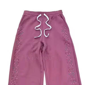 กางเกงวอร์มเทรนดี้ประดับเพชร ดีไซน์หินวิบวับ ผ้าฝ้ายนุ่มสบาย กางเกงจ็อกเกอร์แฟชั่นประดับเพชร - Product Image 6