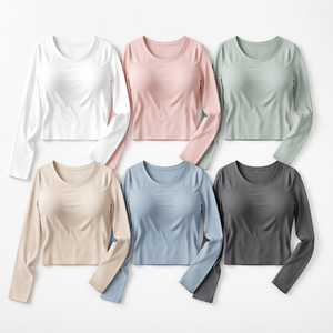 Commande en gros de hauts de yoga à manches longues pour femmes - Fabricant en gros de hauts de yoga à manches longues avec design personnalisé - Product Image 5