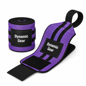 Bandes de maintien pour poignets Dynamic Gear, réglables, antidérapantes, pour la musculation, l'entraînement en force, unisexe, polyester, fermeture à scratch - Product Image 2