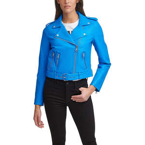 แจ็คเก็ตหนังแฟชั่นผู้หญิงหลากสีขายดี ลดราคา หนังแท้ 100% ทรงเข้ารูป สกรีนโลโก้ได้ แขนยาว - Product Image 6