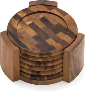 Tapis en bois personnalisés avec logo imprimé, design bohème, faits à la main, lavables, non toxiques, cadeau promotionnel haut de gamme pour café - Product Image 4