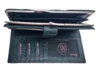 Dompet Kulit Pola Buaya WRIZA Dengan Penutup Gesper Desain Elegan Untuk Penggunaan Sehari-hari